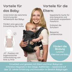 Flip Luxe 4-in-1 Babytrage - Grau Fischgrät-Stoff und Gold